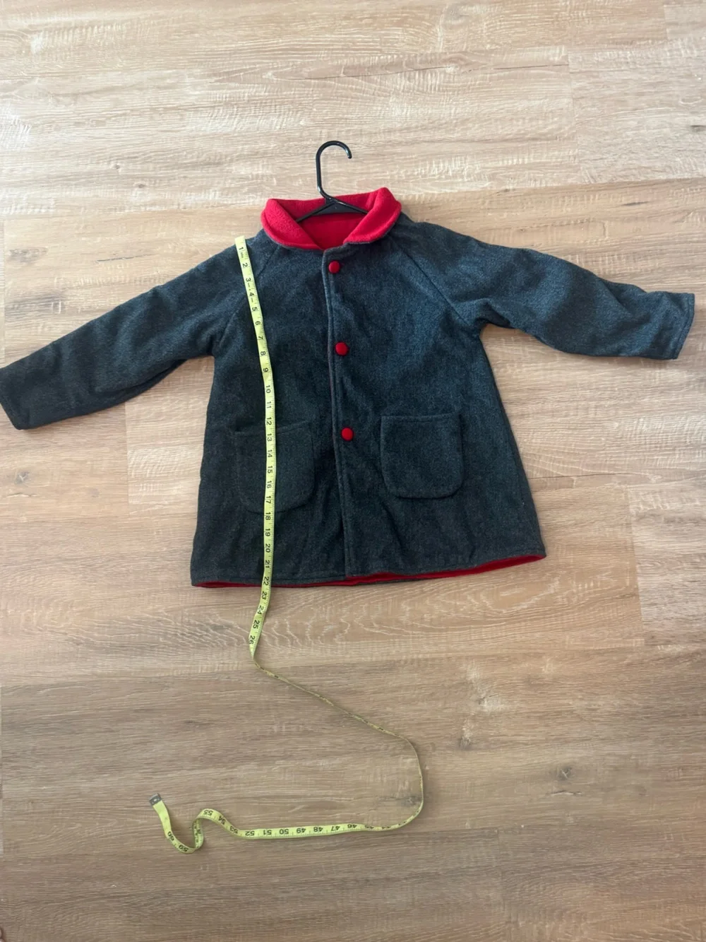 Kids Dark Gray Coat with Red Trim NWOT